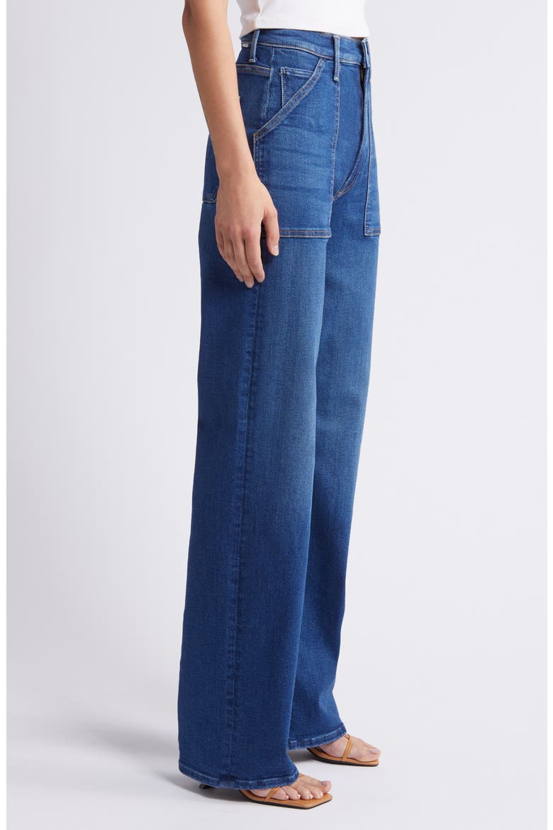 The Patch Maven Heel Wide Leg Jeans, Alternate, color, COASTAL COLORS