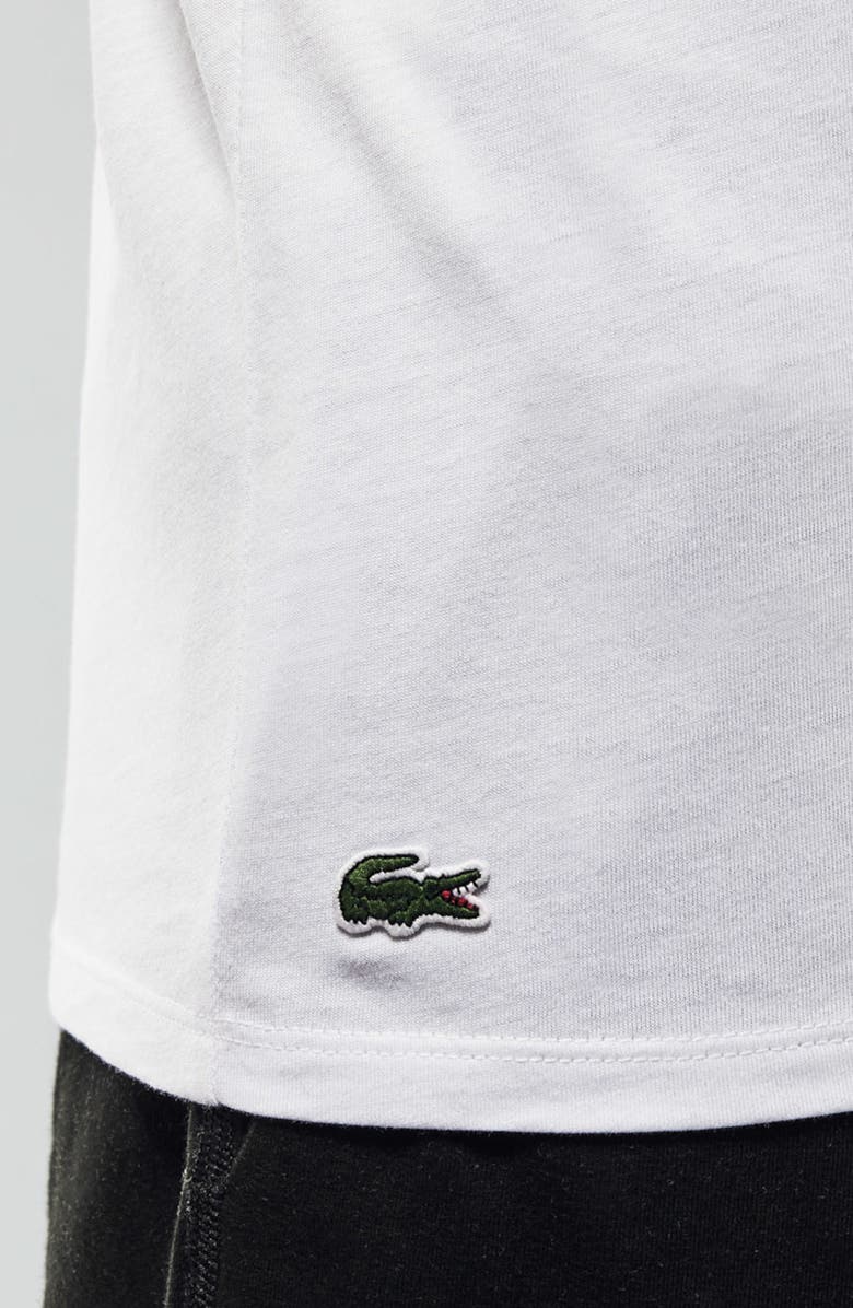 Lacoste 3-Pack Essential V-Neck T-Shirts, Alternate, color, White