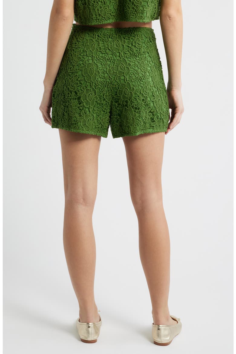 Alastair Floral Guipure Lace Shorts, Alternate, color, GARDEN GREEN
