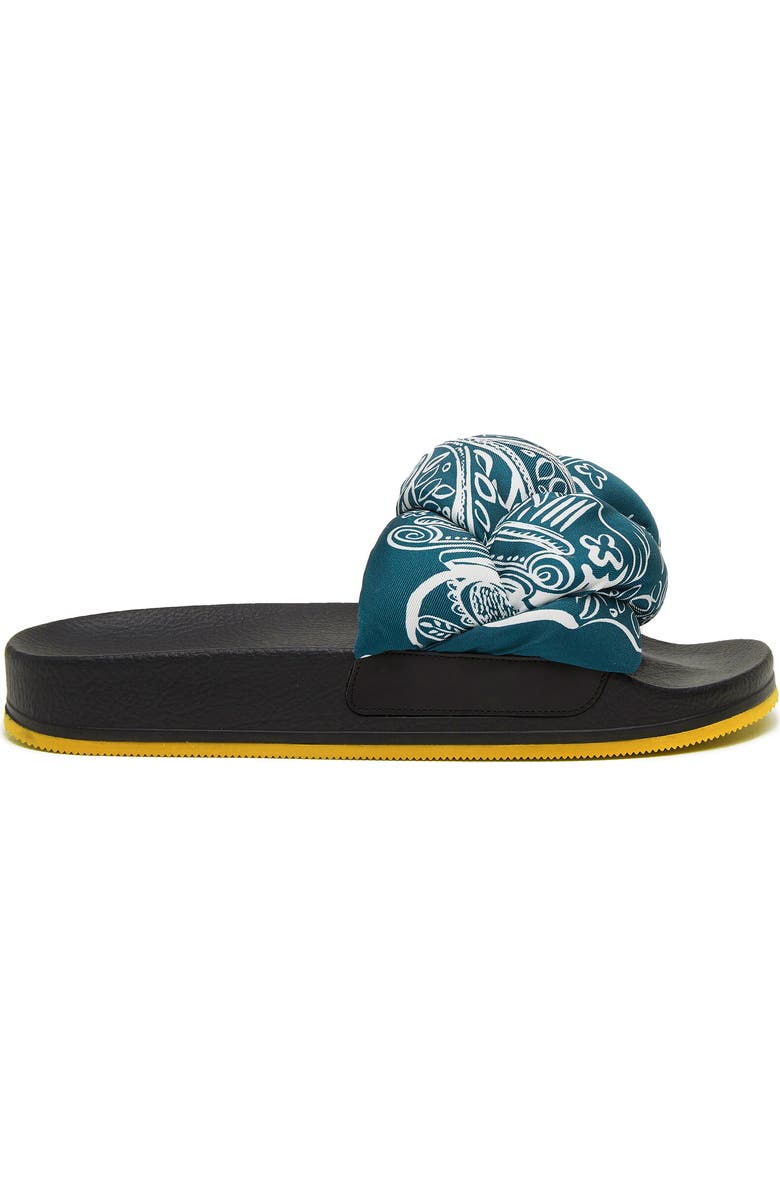 La DoubleJ Treccia Slides Ionic Blue Petro, Main, color, Ionic Blue Petro
