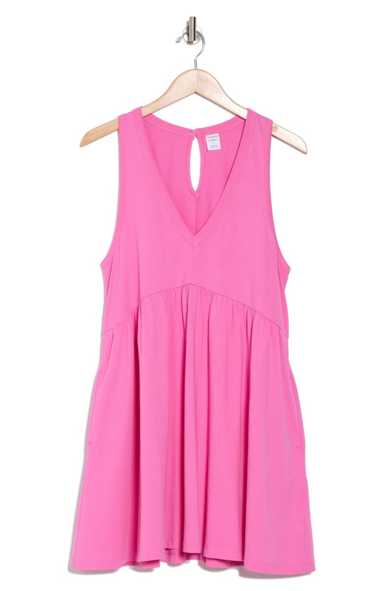 Melrose and Market V-Neck Tank Dress, Alternate, color, Pink Surprise