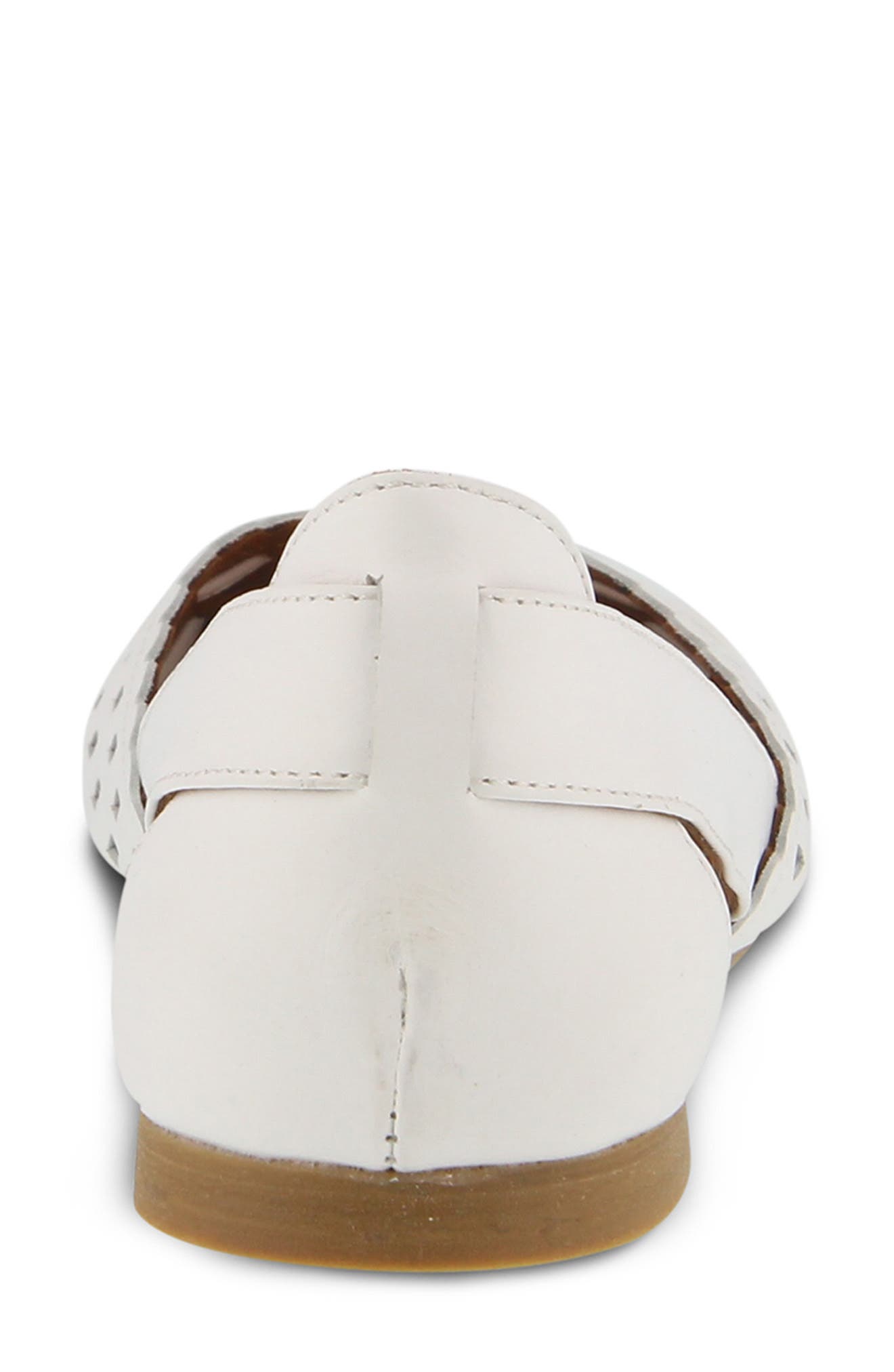 Spring Step Delorse Flat, Alternate, color, White Leather