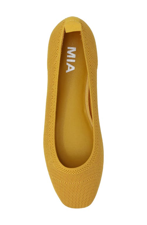 Shop Mia Raisa Stretch Knit Flat In Mustard