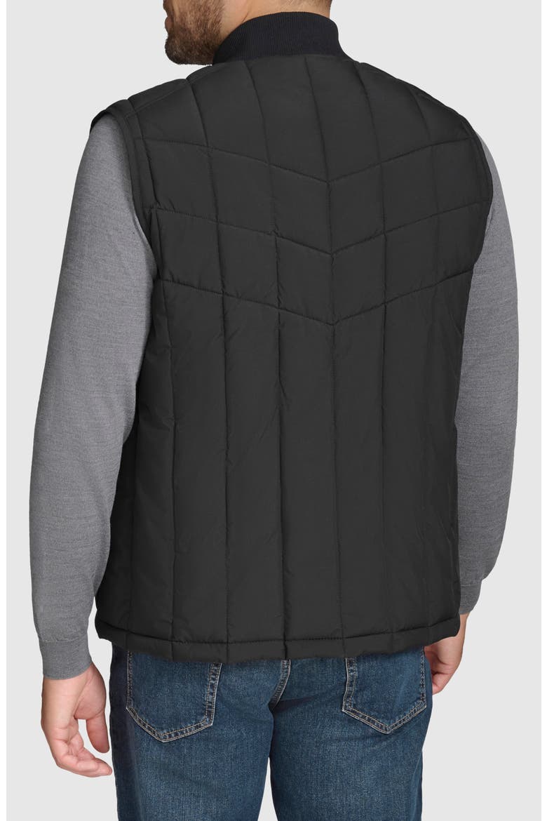 Water Resistant Quilted Puffer Vest, Alternate, color, BLACK