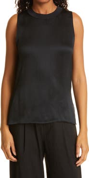 Vince Ribbed Silk Tank Top