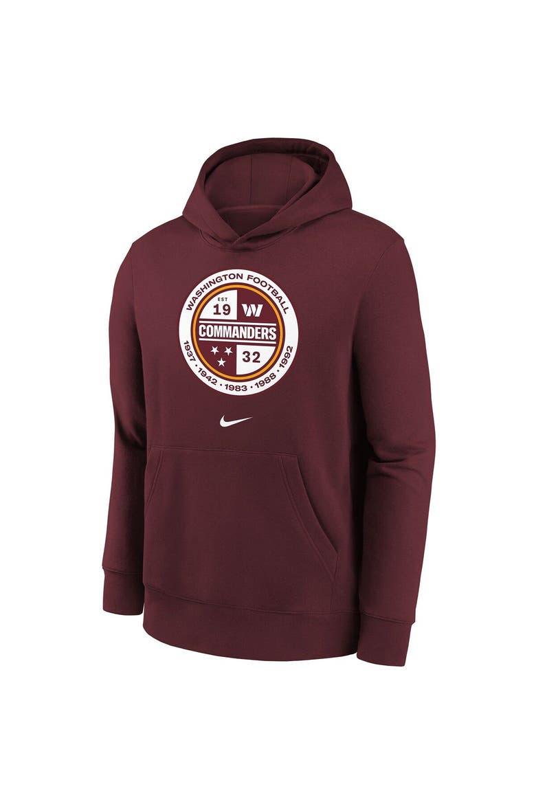 Youth Nike Burgundy Washington Commanders Alternate Logo Pullover Hoodie, Alternate, color, Burgundy