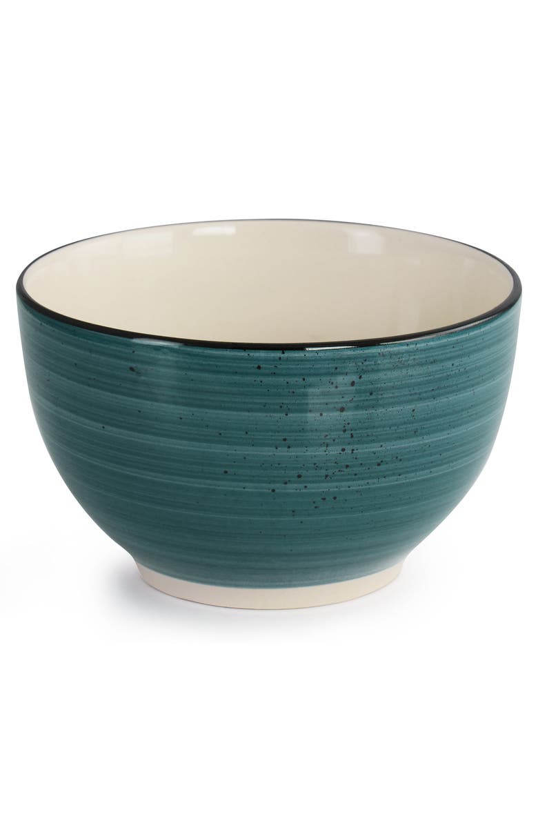 Elama Gia 24 Piece Round Stoneware Dinnerware Set, Alternate, color, White