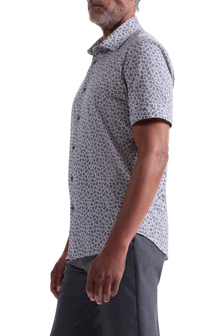 Miles OoohCotton® Short Sleeve Button-Up Shirt, Alternate, color, BLACK