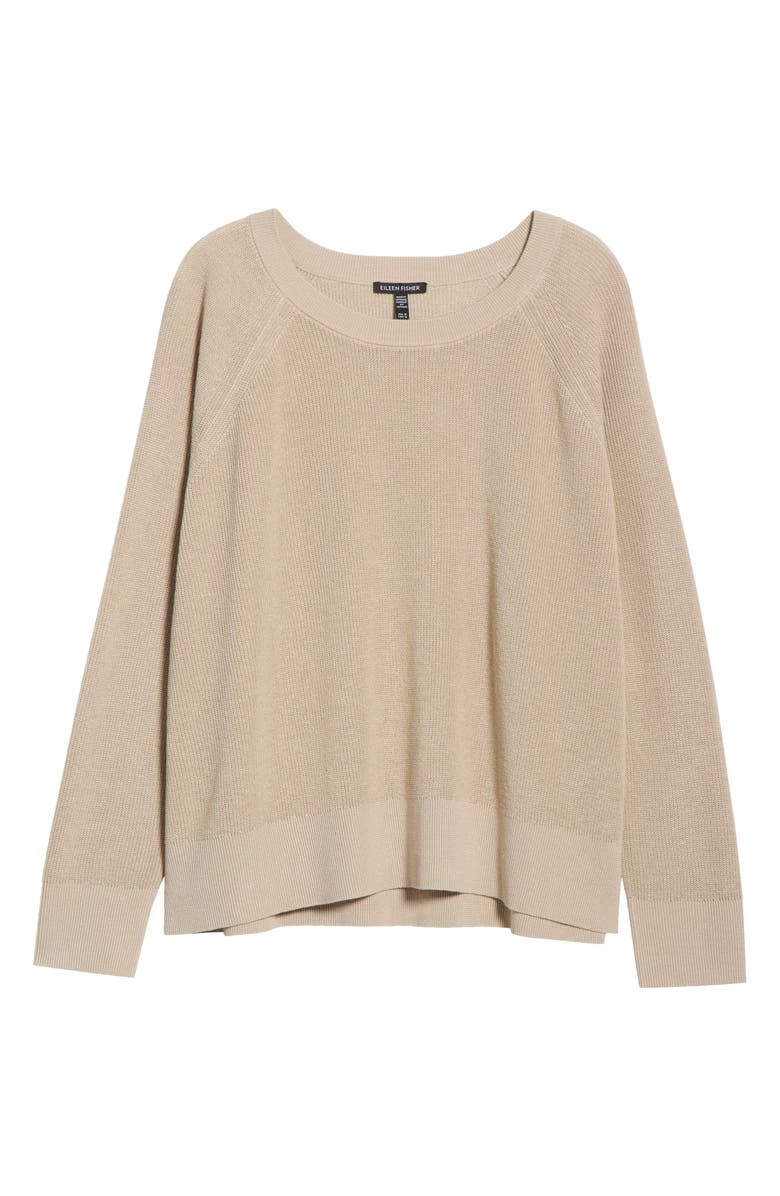 Eileen Fisher Organic Linen & Cotton Blend Crewneck Sweater, Alternate, color, Undyed Natural