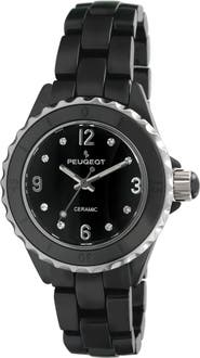 Peugeot Sports Bezel Black Ceramic Watch- 36MM