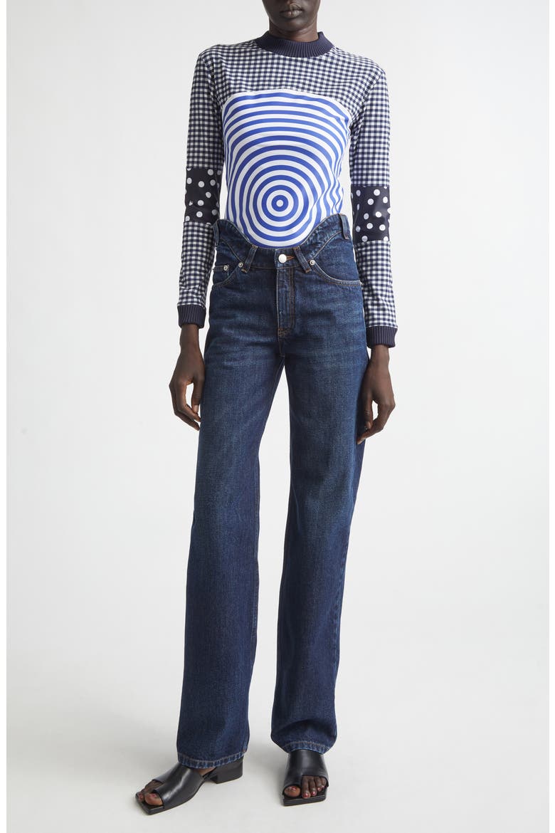 Curvy Waistband Straight Leg Jeans, Alternate, color, INDIGO