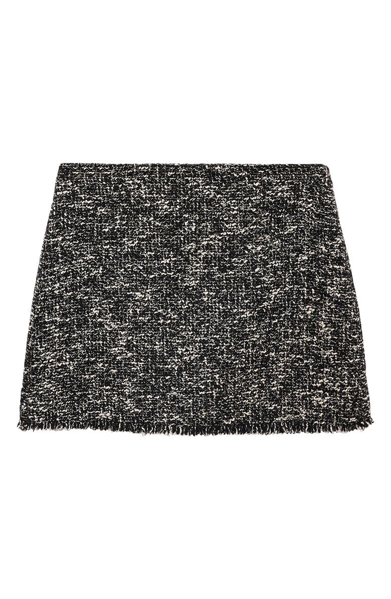 MANGO Tweed Miniskirt, Alternate, color, Black