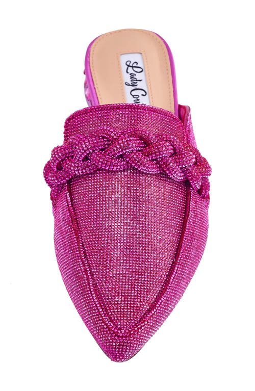 Lady Couture Micro Rhinestone Loafer Mule In Fuchsia
