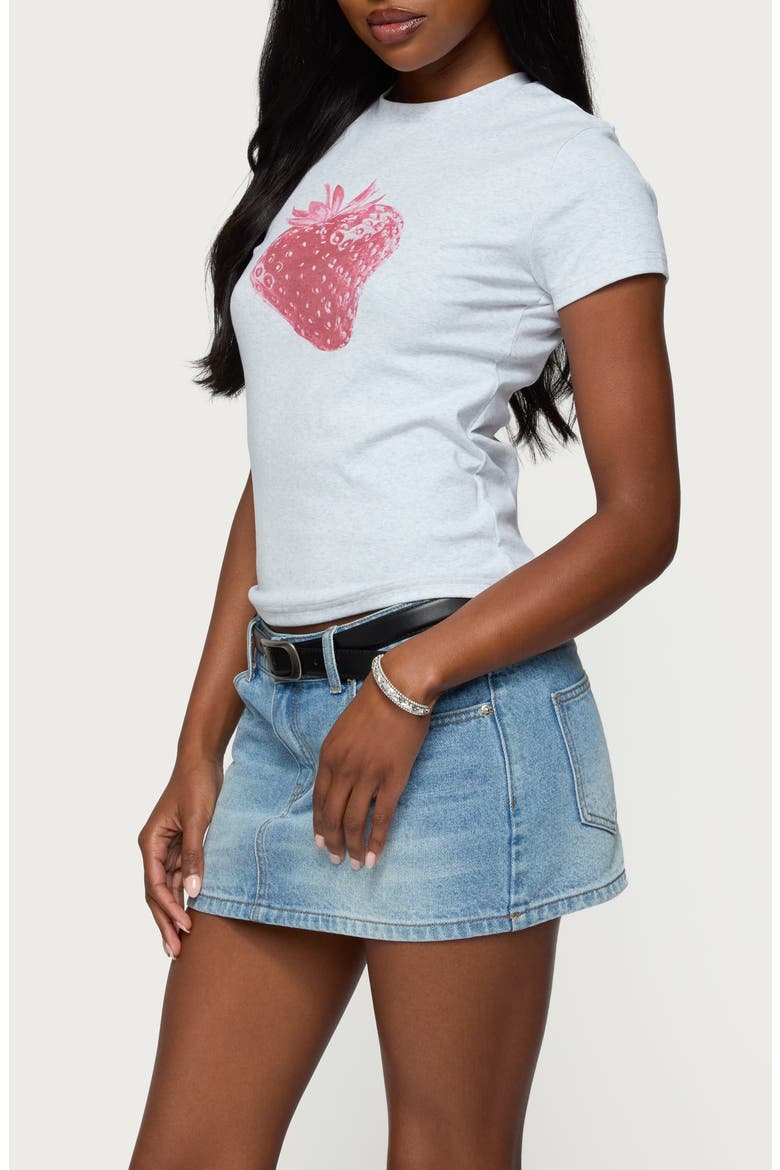 Sweet Berry Stretch Cotton T-Shirt, Alternate, color, GRAY-MELANGE