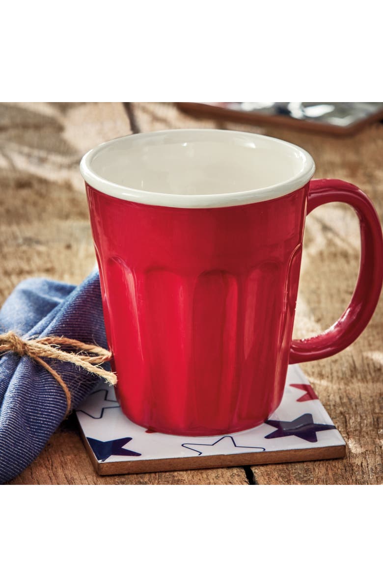 tag Party Cup Mug Red Earthenware Summer, Alternate, color, Red