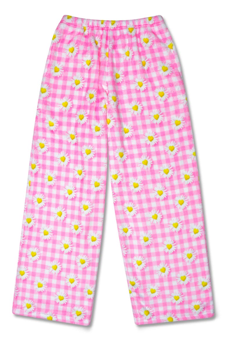 Kids' Daisy Love Plush Sleep Pants, Main, color, PINK MULTI