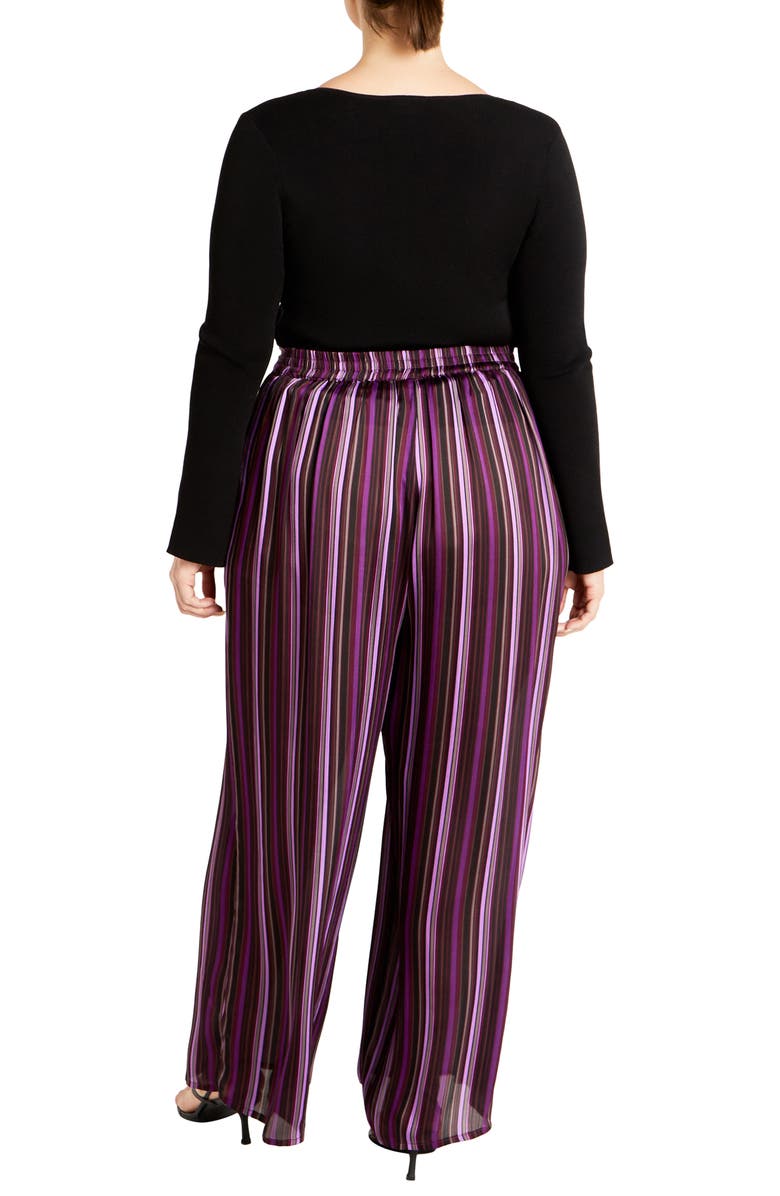 City Chic Willow Stripe Wide Leg Pants, Alternate, color, Lily Stripe