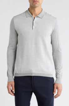 Francois Long Sleeve Cotton & Silk Polo Sweater
