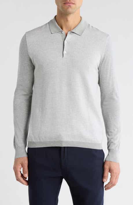 Francois Long Sleeve Cotton & Silk Polo Sweater