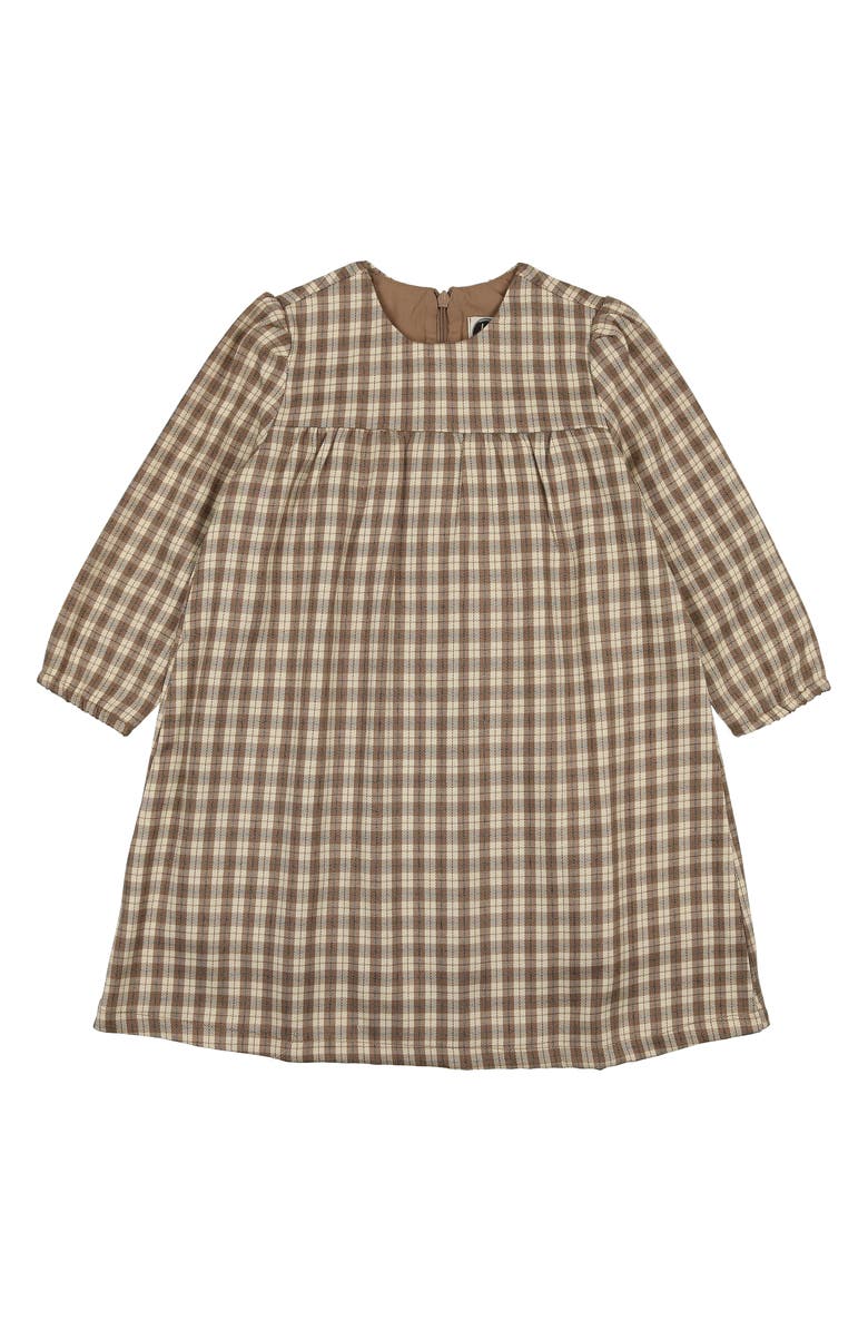 Manière Kids' Autumn Plaid Dress, Main, color, Beige