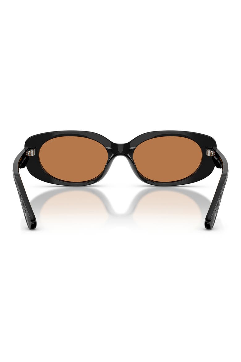 54mm Oval Sunglasses, Alternate, color, BLACK / AMBER SOLID