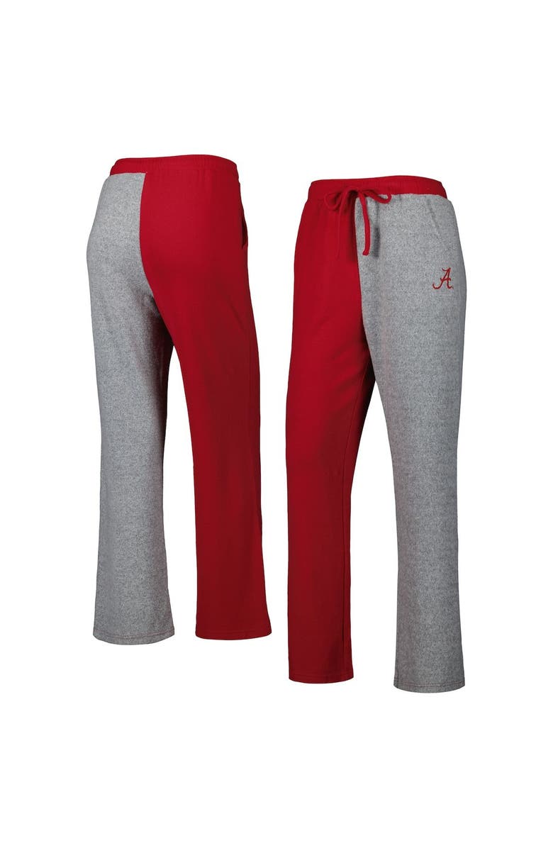 ZOOZATZ Women's ZooZatz Crimson/Gray Alabama Crimson Tide Colorblock Cozy Tri-Blend Lounge Pants, Alternate, color, 