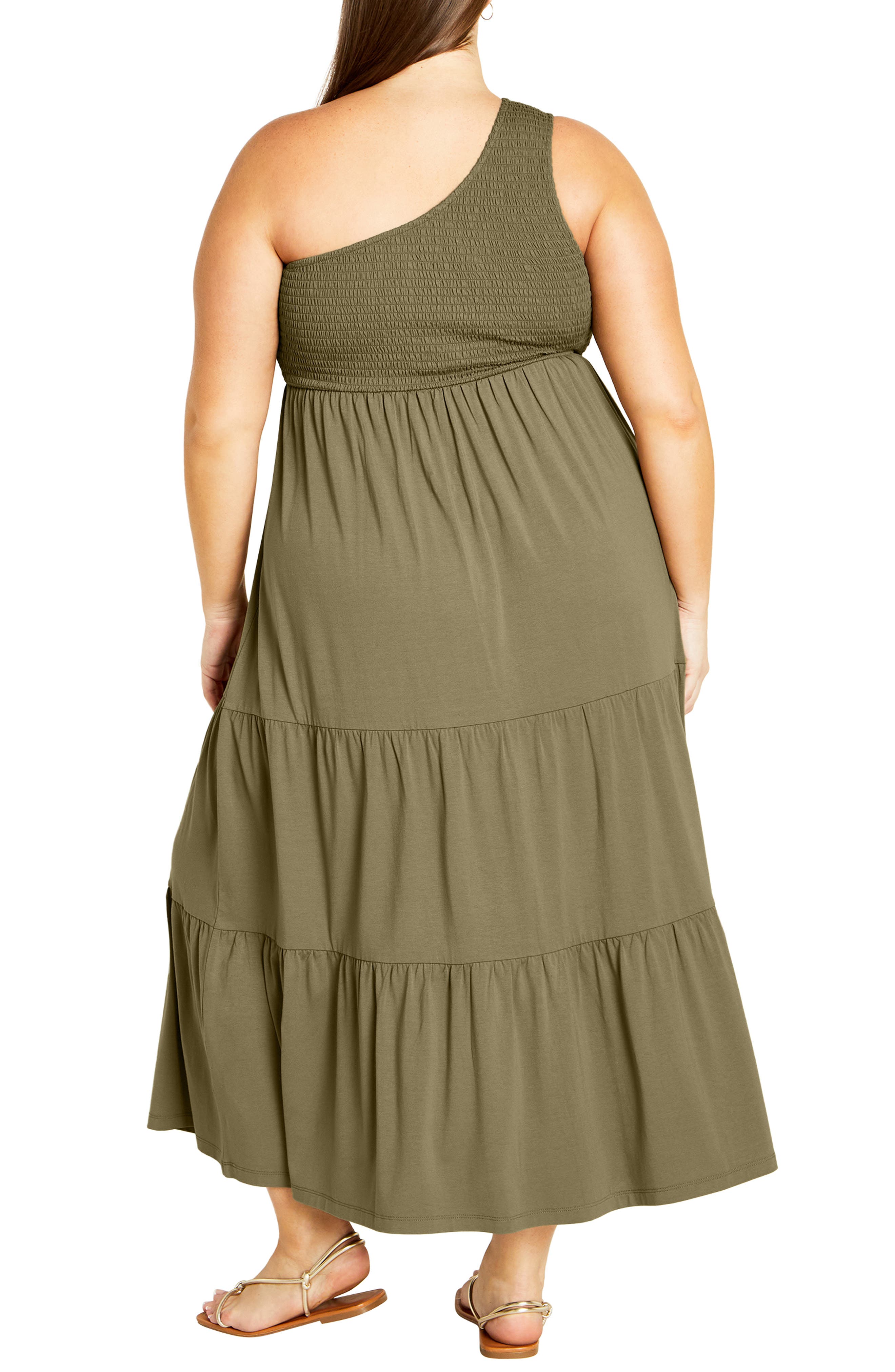Darcy Smocked One Shoulder Dress - image 2