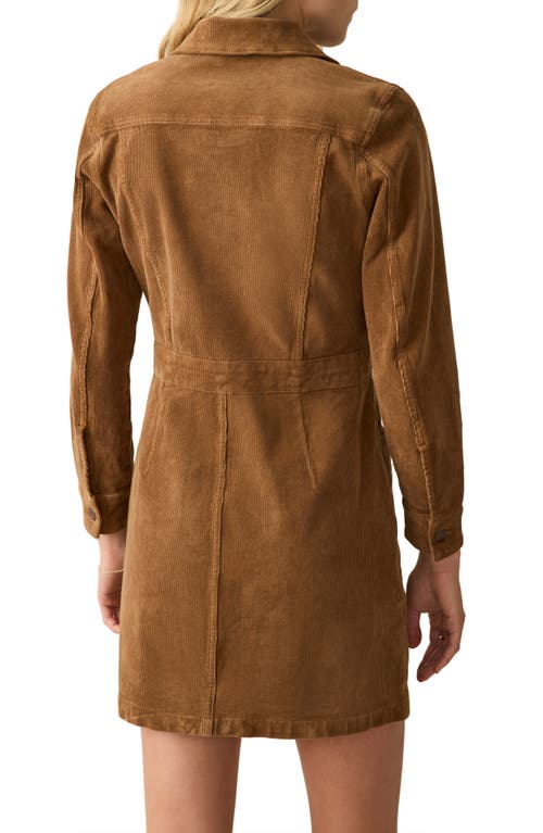 Faherty Michelle Long Sleeve Stretch Corduroy Shirtdress In Brown