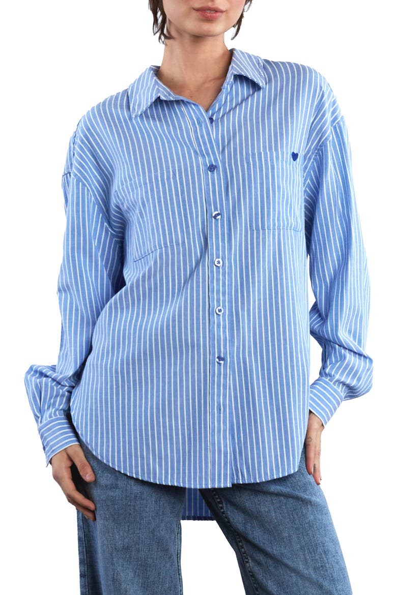 I Love It Stripe Shirt, Main, color, BLUE CABANA STRIPE