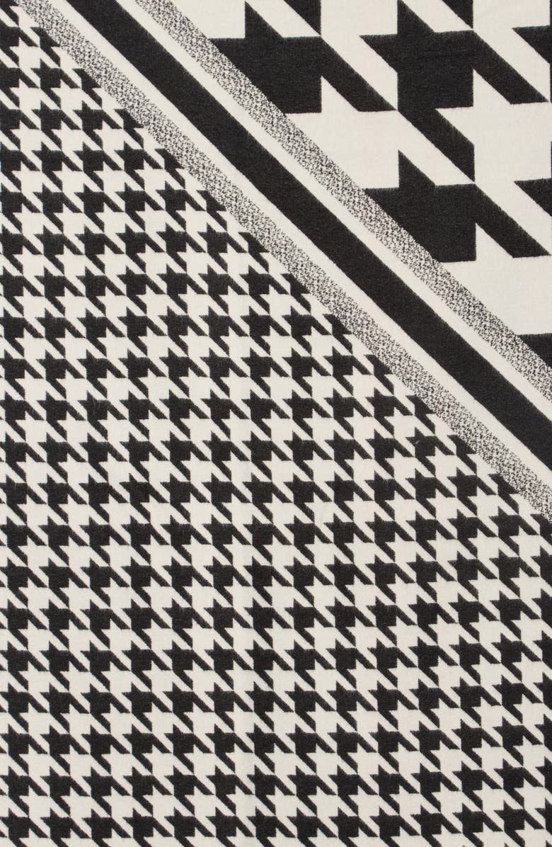 SAVE THE OCEAN Houndstooth Print Scarf, Alternate, color, Black