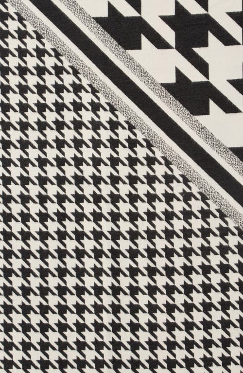 Save The Ocean Houndstooth Print Scarf In Black