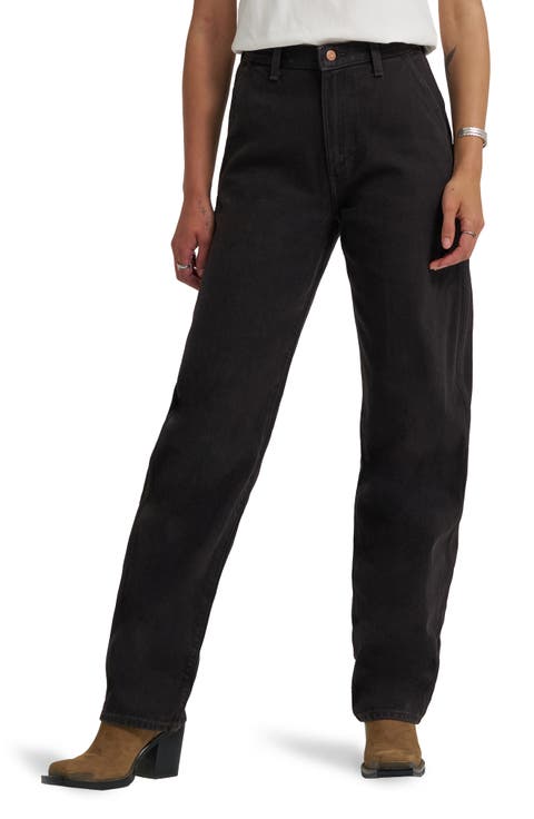 High Waist Ankle Barrel Jeans (Black Chocolate)