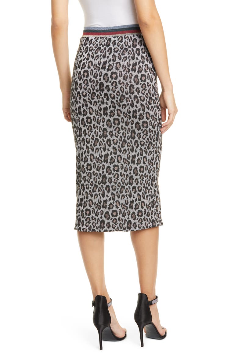 Liza Metallic Leopard Jacquard Sweater Skirt, Alternate, color, MAS LPD SIL KNIT