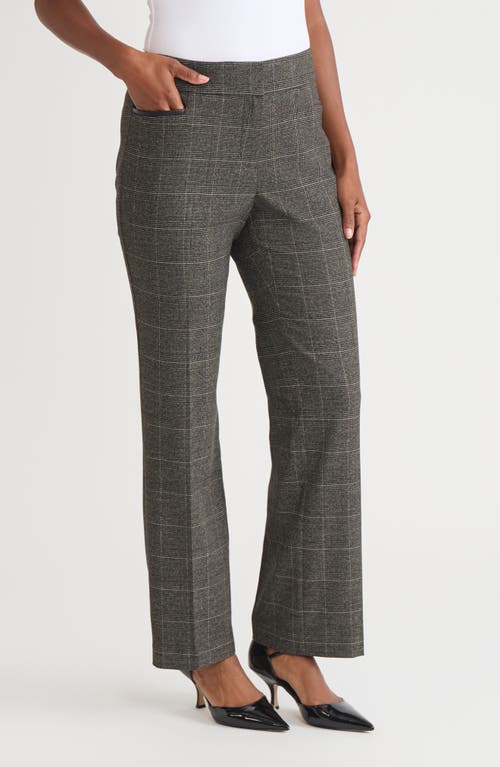 Kasper Faux Leather Trim Straight Leg Pants In Multi