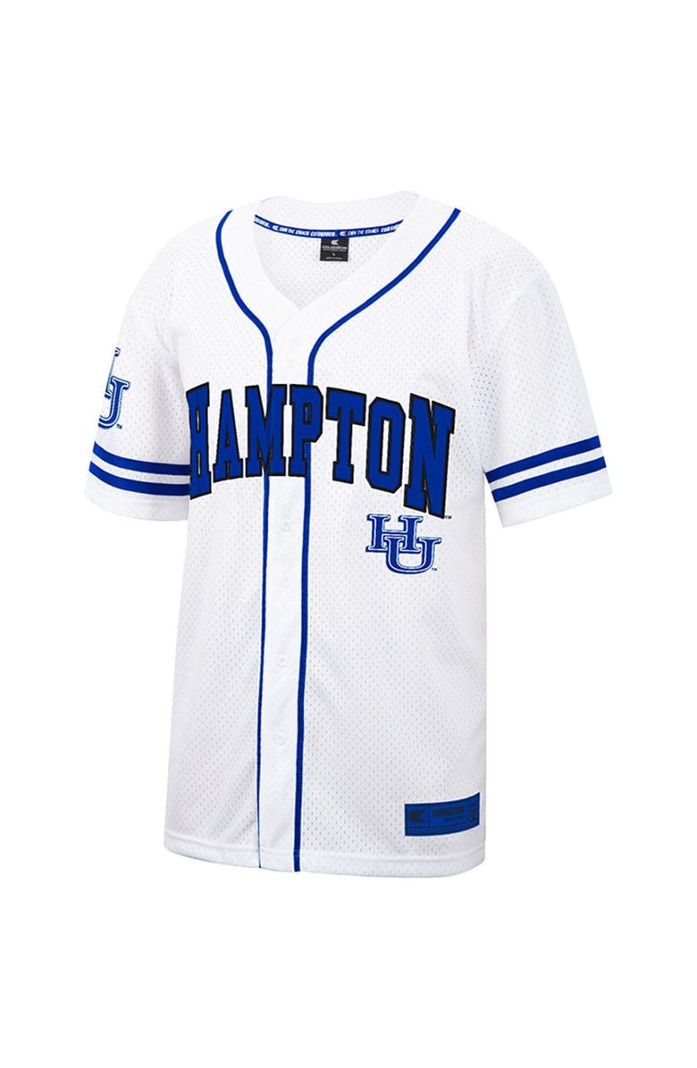 COLOSSEUM Men's Colosseum White Hampton Pirates Free Spirited Mesh Button-Up Baseball Jersey, Alternate, color, 