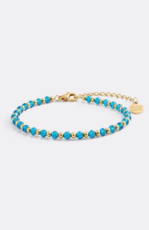 Birthstone and Gold Bead Bracelet