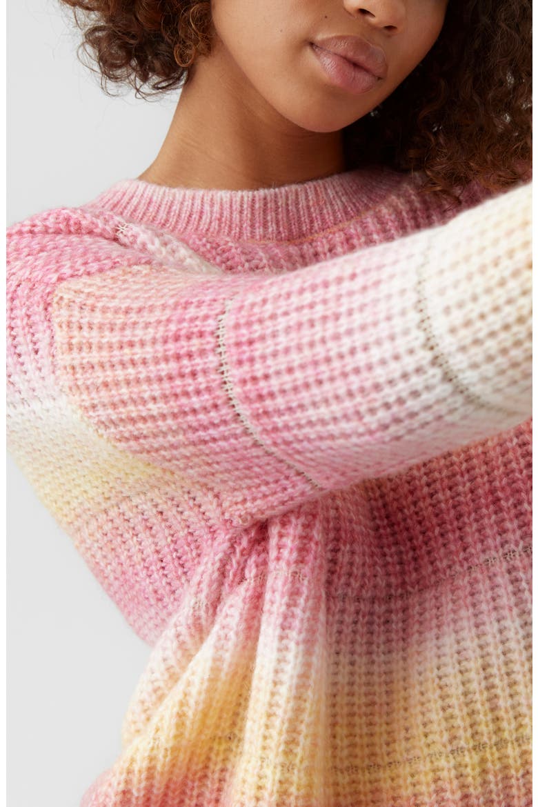 Begonia Ombré Stripe Sweater, Alternate, color, GOLDEN CREAM