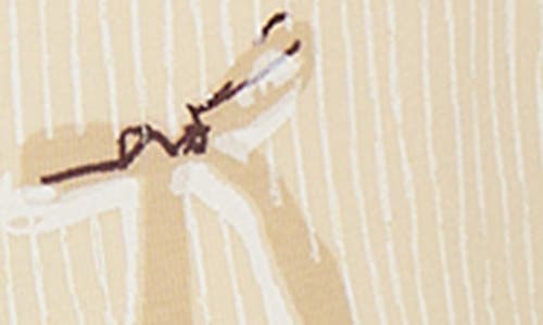 Tiny Tribe Bow Print Ruffle Top & Stripe Leggings Set In Neutral