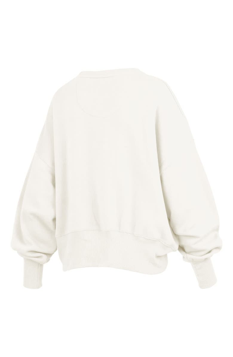 PRESSBOX Women's Pressbox Cream Arkansas Razorbacks Chelsea Oversized Pullover Sweatshirt, Alternate, color, Cream