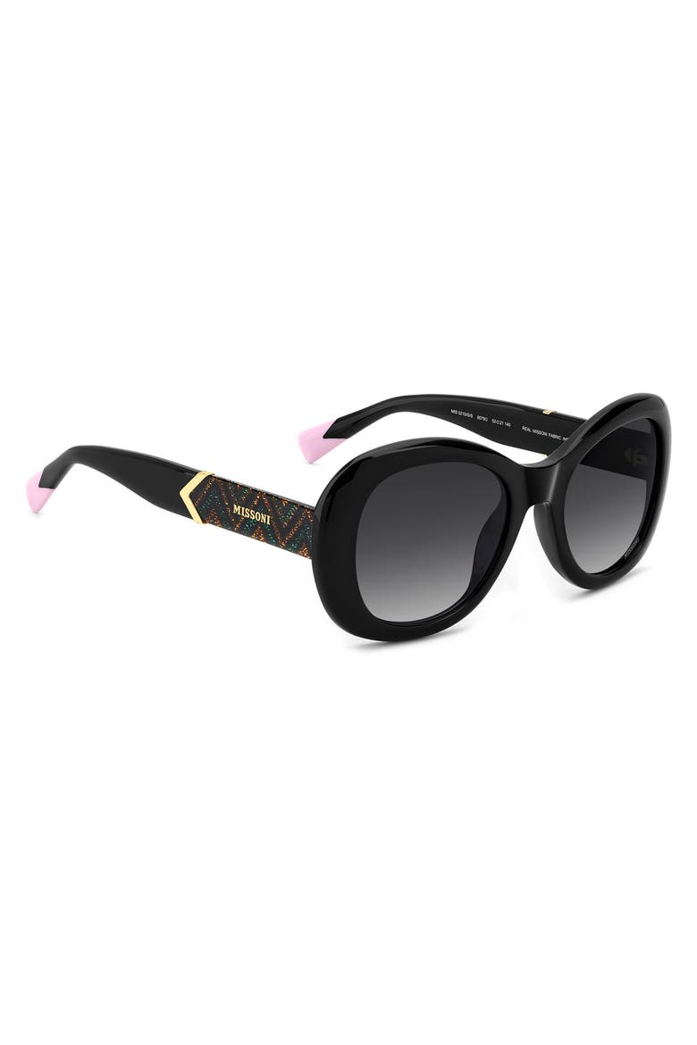 53mm Gradient Oval Sunglasses, Alternate, color, BLACK/ DARK GREY SF