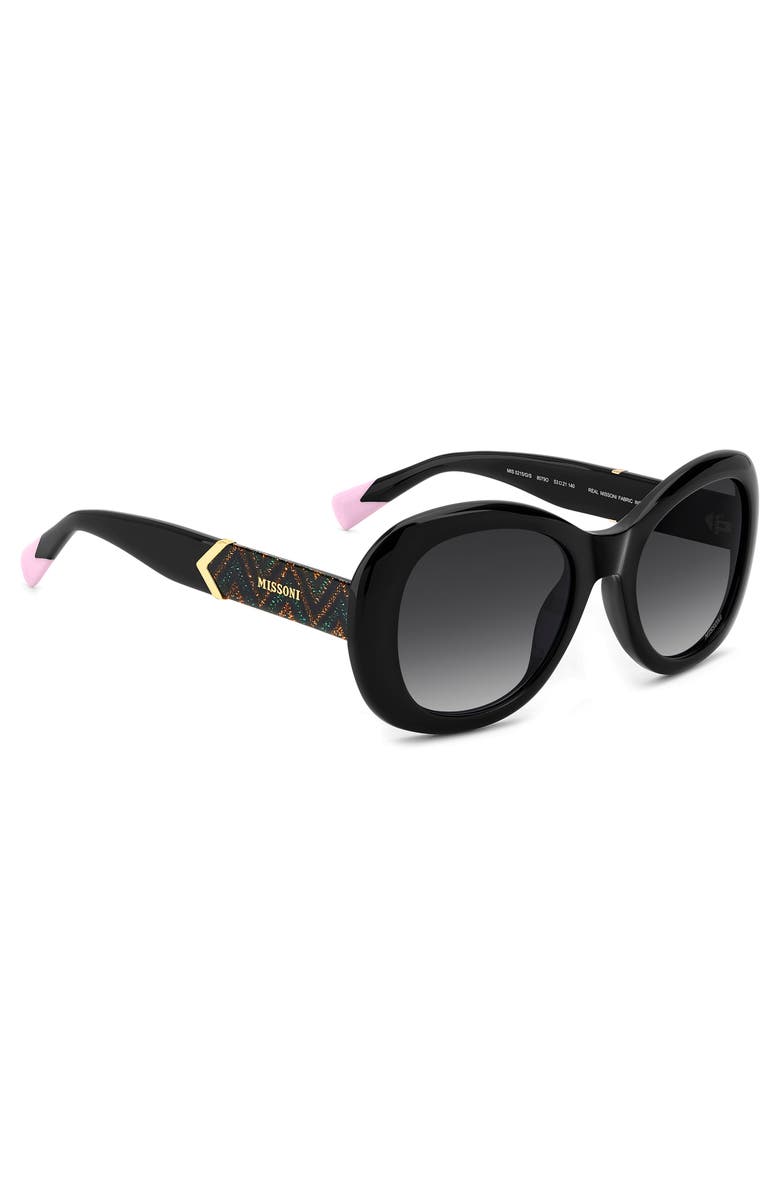 Missoni 53mm Gradient Oval Sunglasses, Alternate, color, Black/ Dark Grey Sf