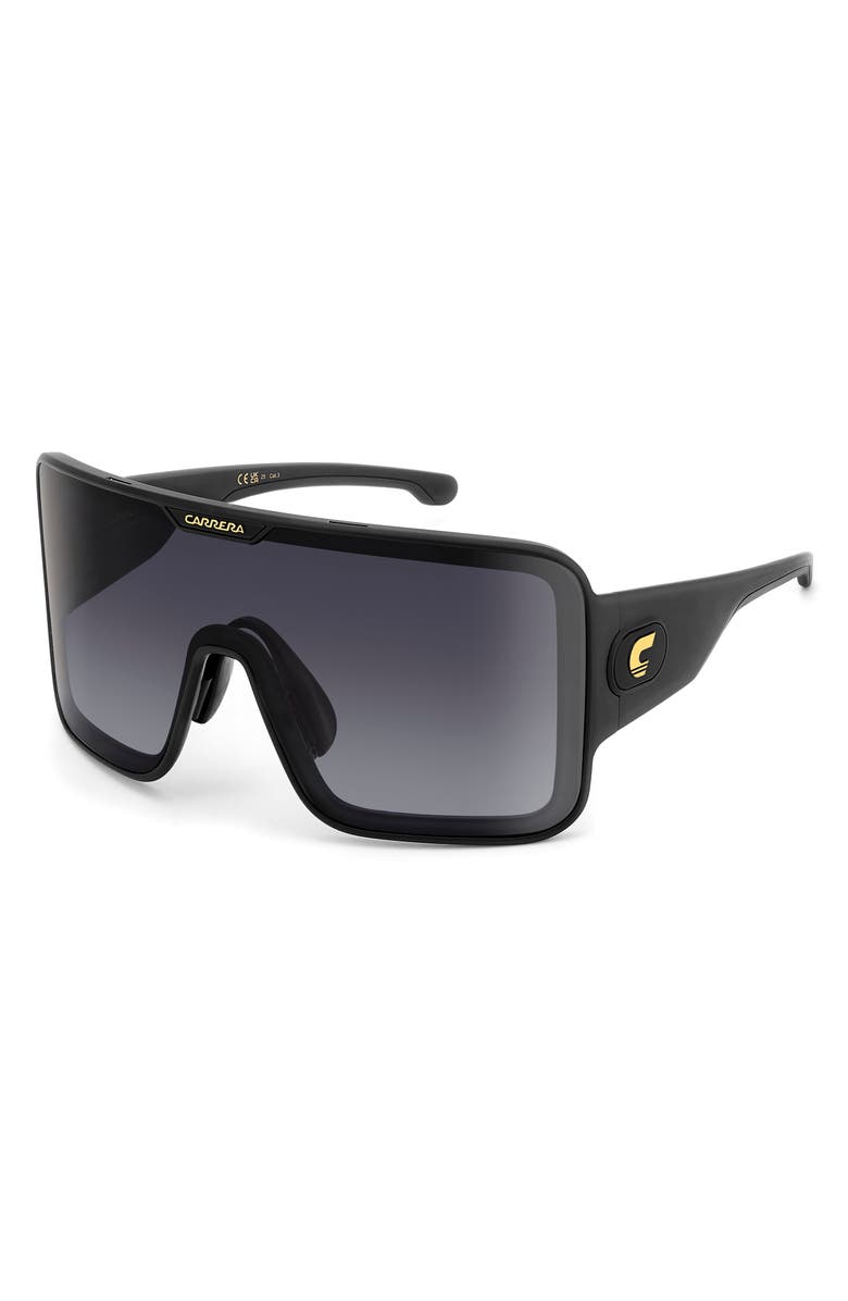 Carrera Eyewear FLAGLAB 15 99mm Shield Sunglasses, Alternate, color, Matte Black/ Grey Shaded