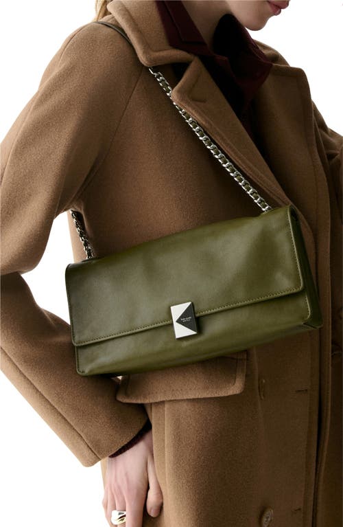 Kate Spade New York Deco Fine Grain Leather Convertible Chain Shoulder Bag In Green