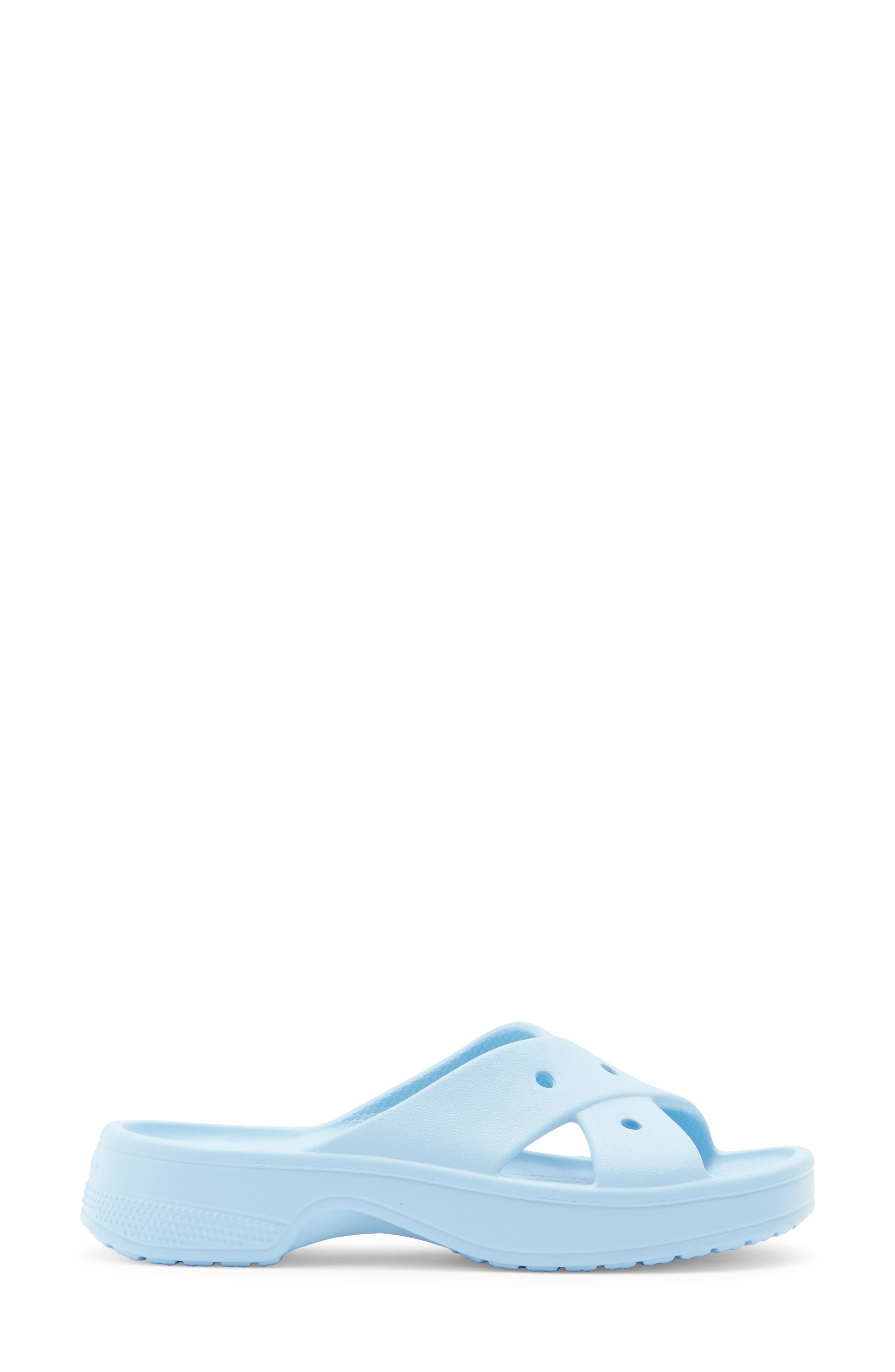 Cross Strap Slide Sandal, Alternate, color, BLUE CALCITE