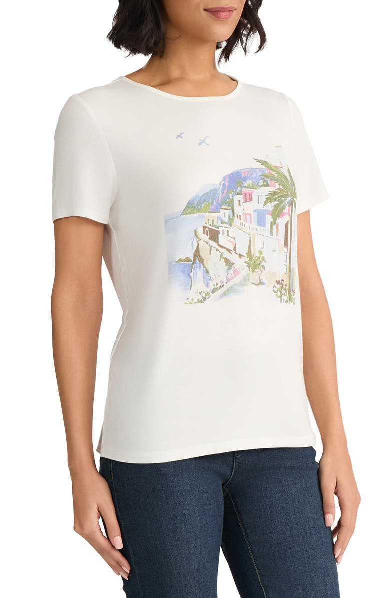 Jones New York Graphic T-Shirt, Alternate, color, Natural White