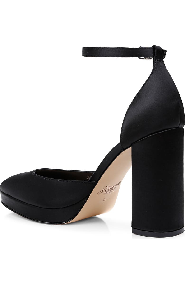 Jewel Badgley Mischka Stephanie Ankle Strap Platform Pump, Alternate, color, Black Satin