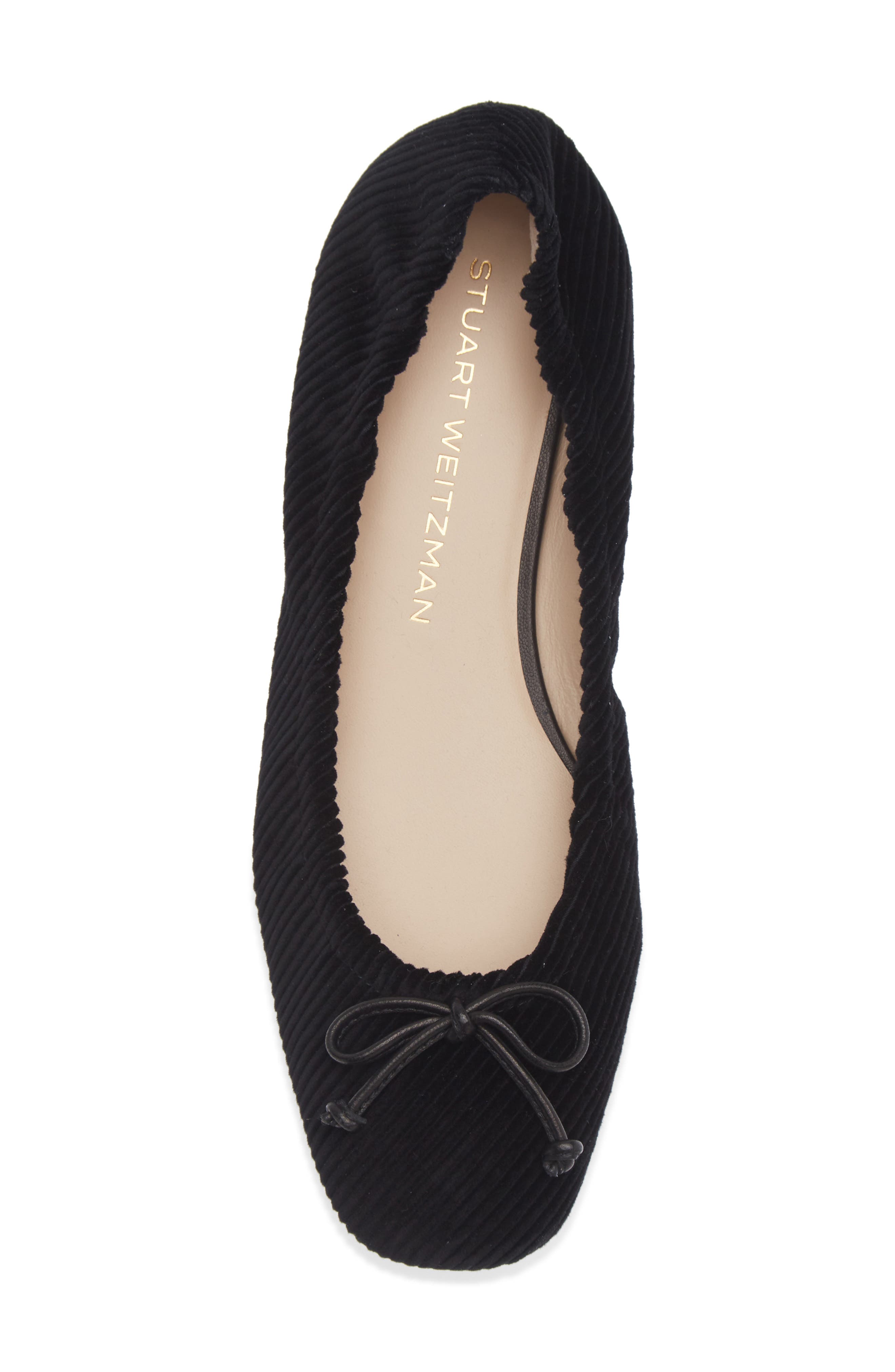 Stuart Weitzman Bria Ballet Flat, Alternate, color, Black/ Black