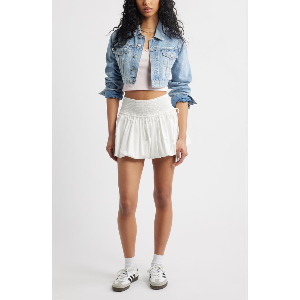 Bp. Bubble Hem Miniskirt In White Blanc