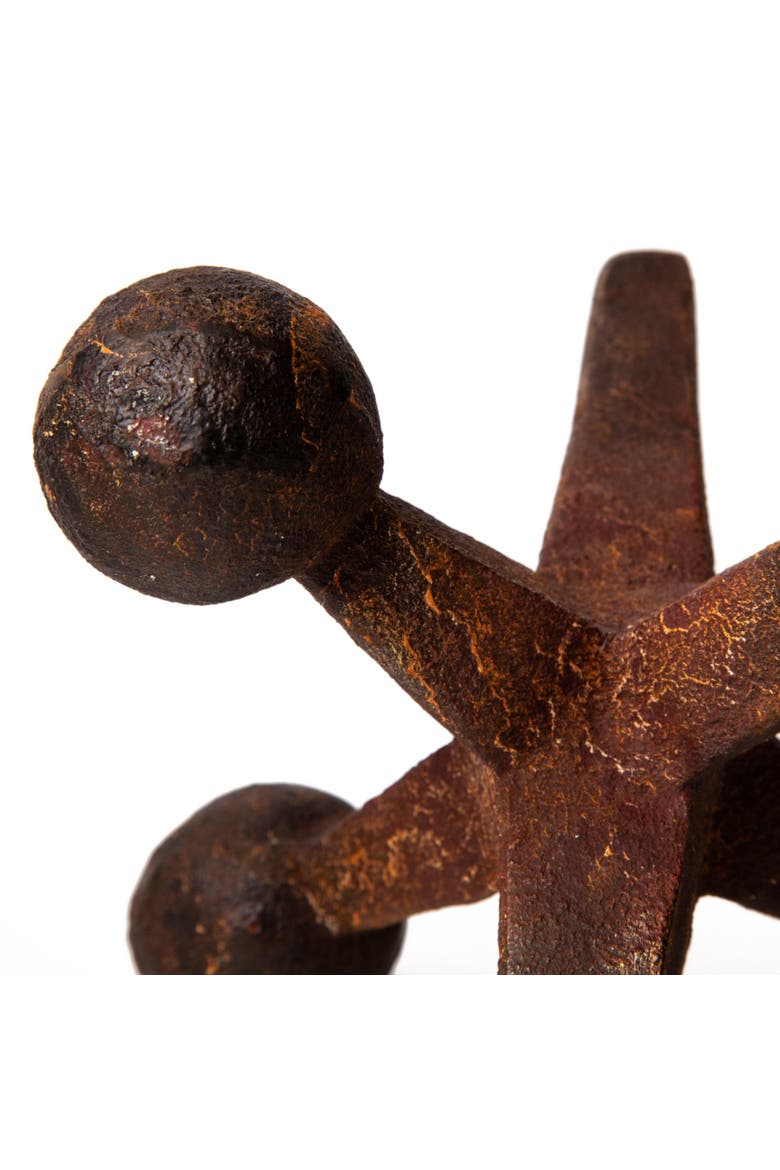 Jax Set of 3 8L x 7W Cast Iron Metal Jacks, Alternate, color, Brown
