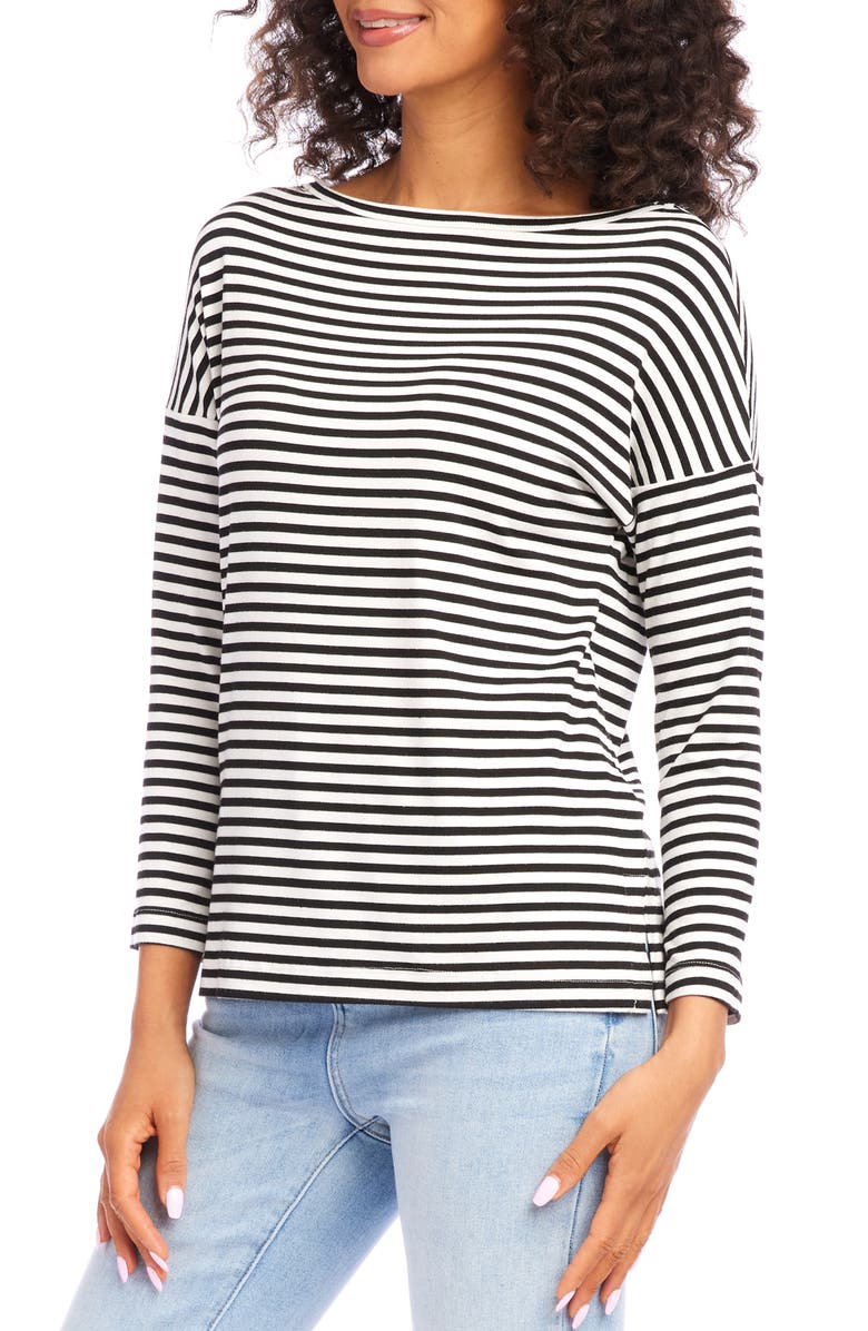 Karen Kane Stripe Boat Neck Top, Alternate, color, 